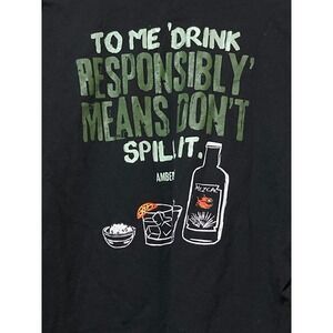 Pirana Joe Amber Cove Mezcal Drink Responsibly Black Graphic T-Shirt XL